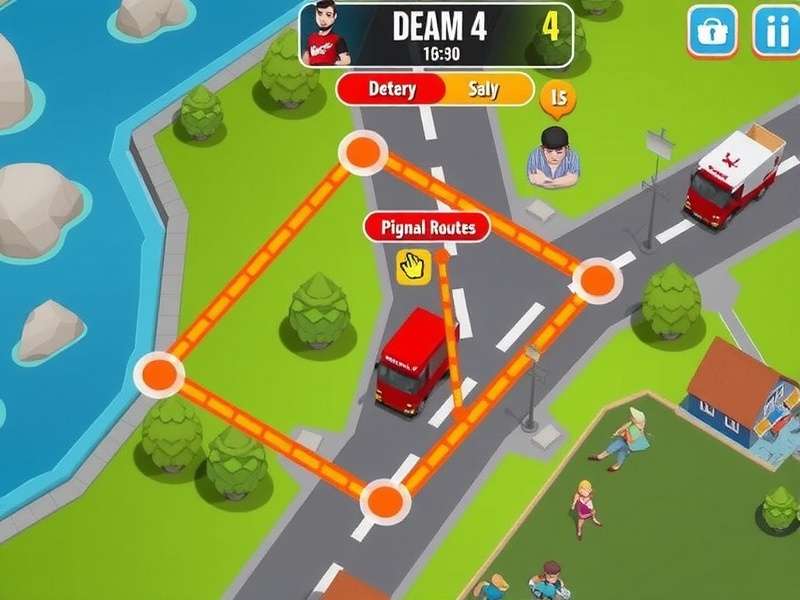Delivery Rush Hero Optimal Routes Map